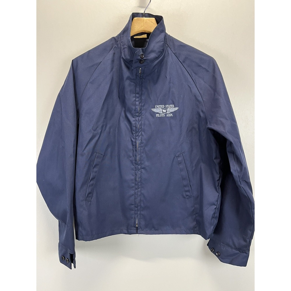 Vintage US Pilots Association Lightweight Jacket GUC Sz L Made In USA Full Zip